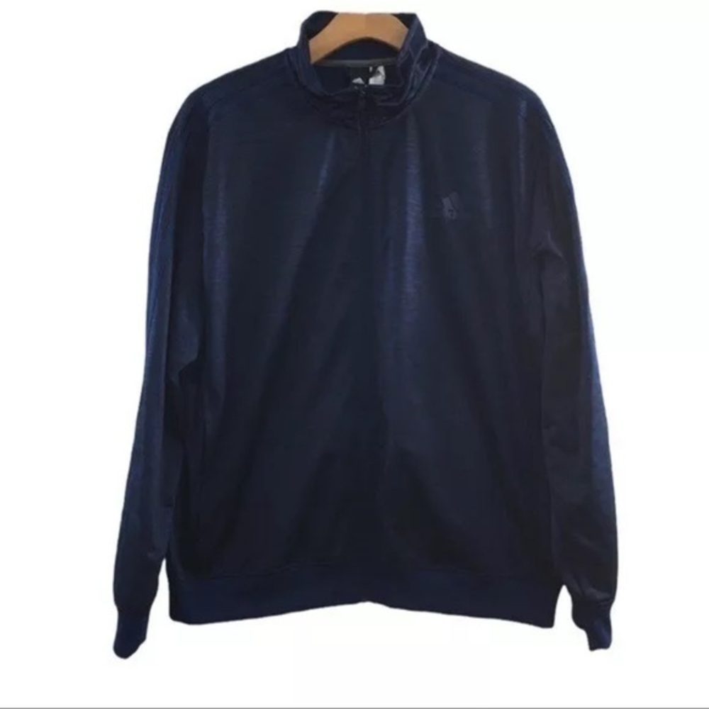 Adidas Navy Black Space Dye Zip Up Track Jacket Mens XL
